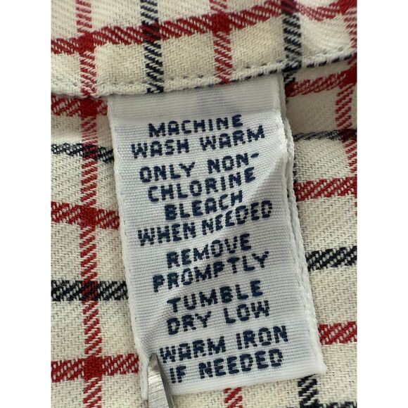 Ralph Lauren Men's Long Sleeve Button Down Shirt Cream Red Black Size M - Picture 6 of 12